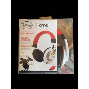 Rare Walt Disney iHome Mickey Mouse Comfort Music Headphone Red and White NIB